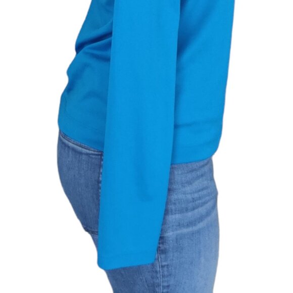 Danskin Now Long Sleeve Top Womens Medium Blue Semi Fitted Pullover Active Wear - Picture 11 of 12